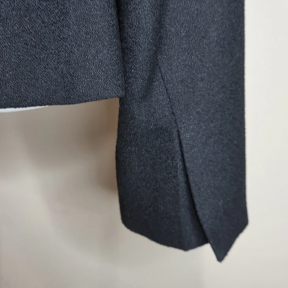 George Simonton Elegant Black Blazer with Textured Lapel Size 8 VTG.